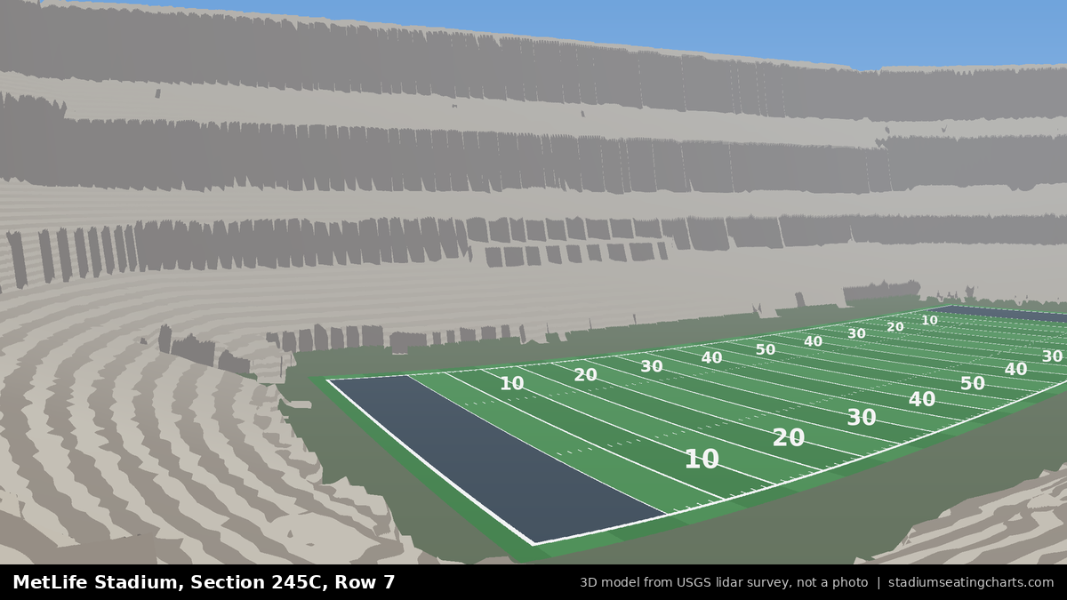 View from MetLife Stadium Section 245C, Row 7, looking toward the field