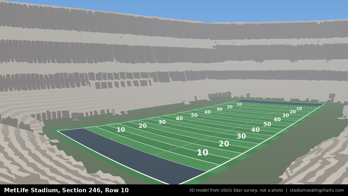 View from MetLife Stadium Section 246, Row 10, looking toward the field