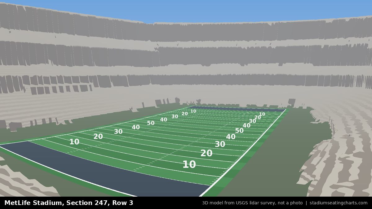 View from MetLife Stadium Section 247, Row 3, looking toward the field