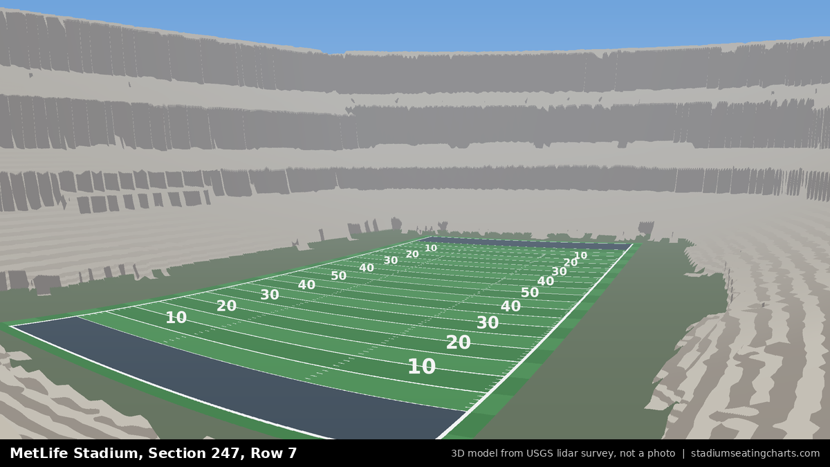View from MetLife Stadium Section 247, Row 7, looking toward the field