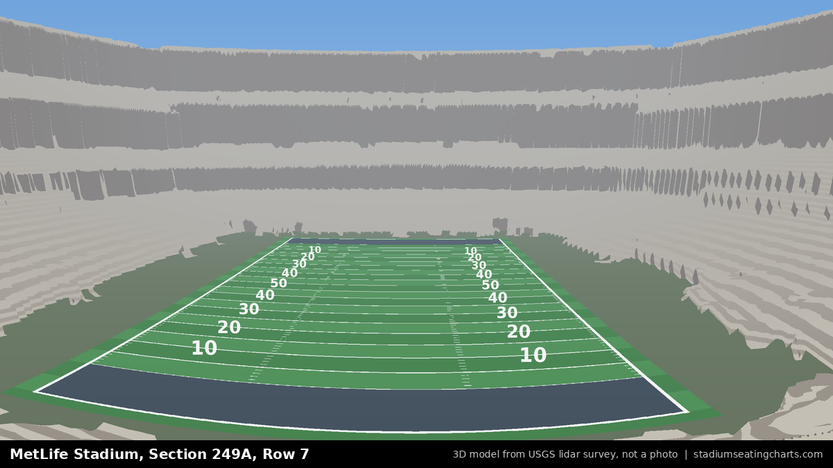 View from MetLife Stadium Section 249A, Row 7, looking toward the field