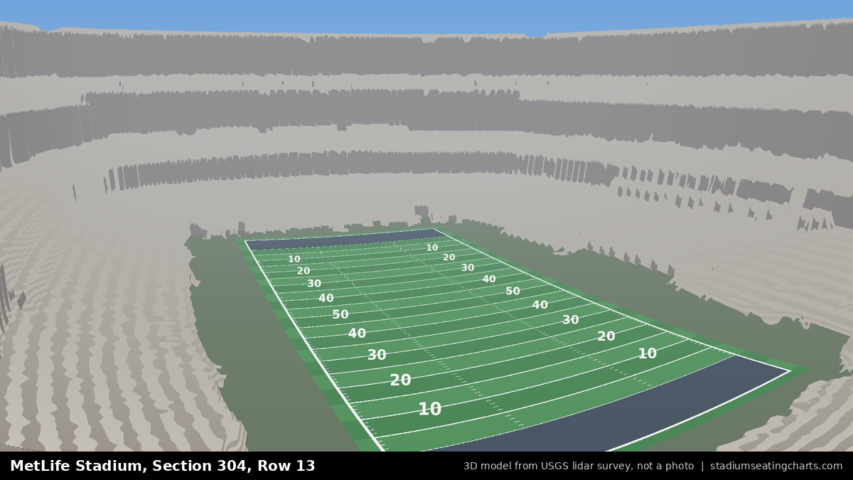 View from MetLife Stadium Section 304, Row 13, looking toward the field