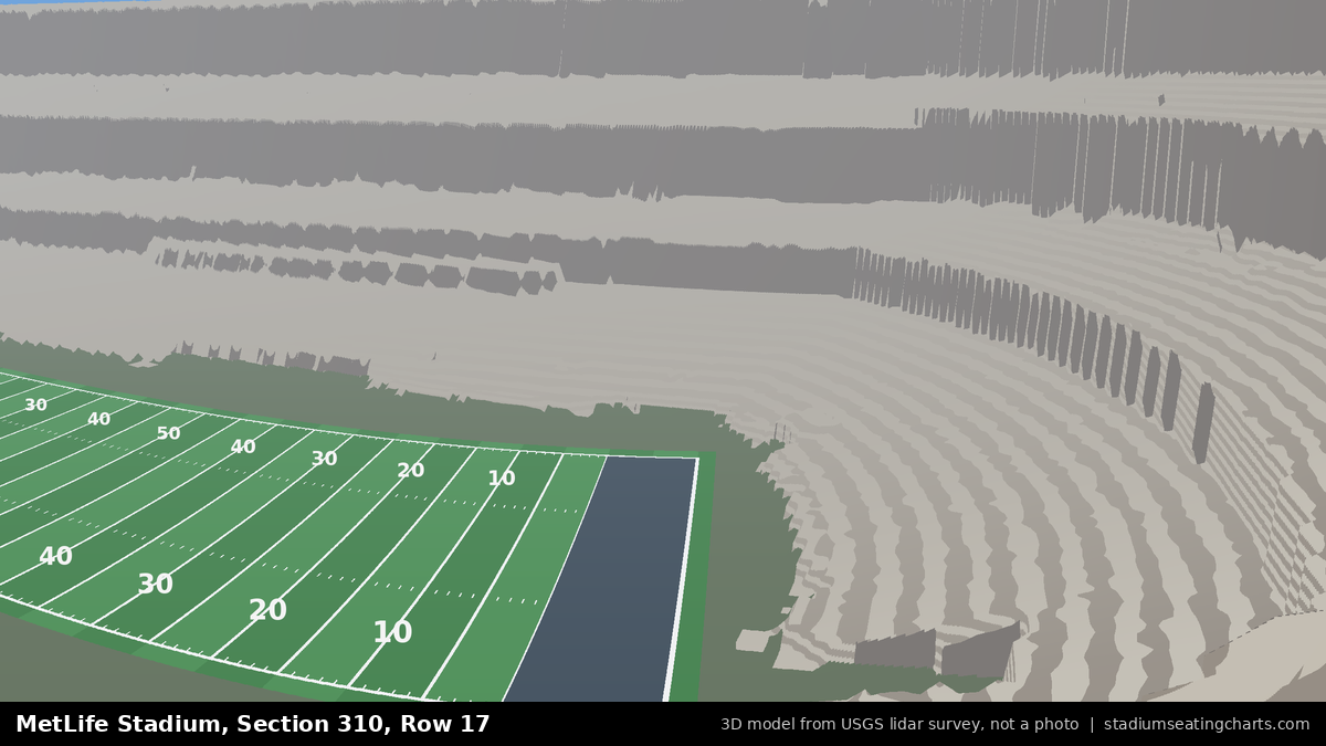 View from MetLife Stadium Section 310, Row 17, looking toward the field