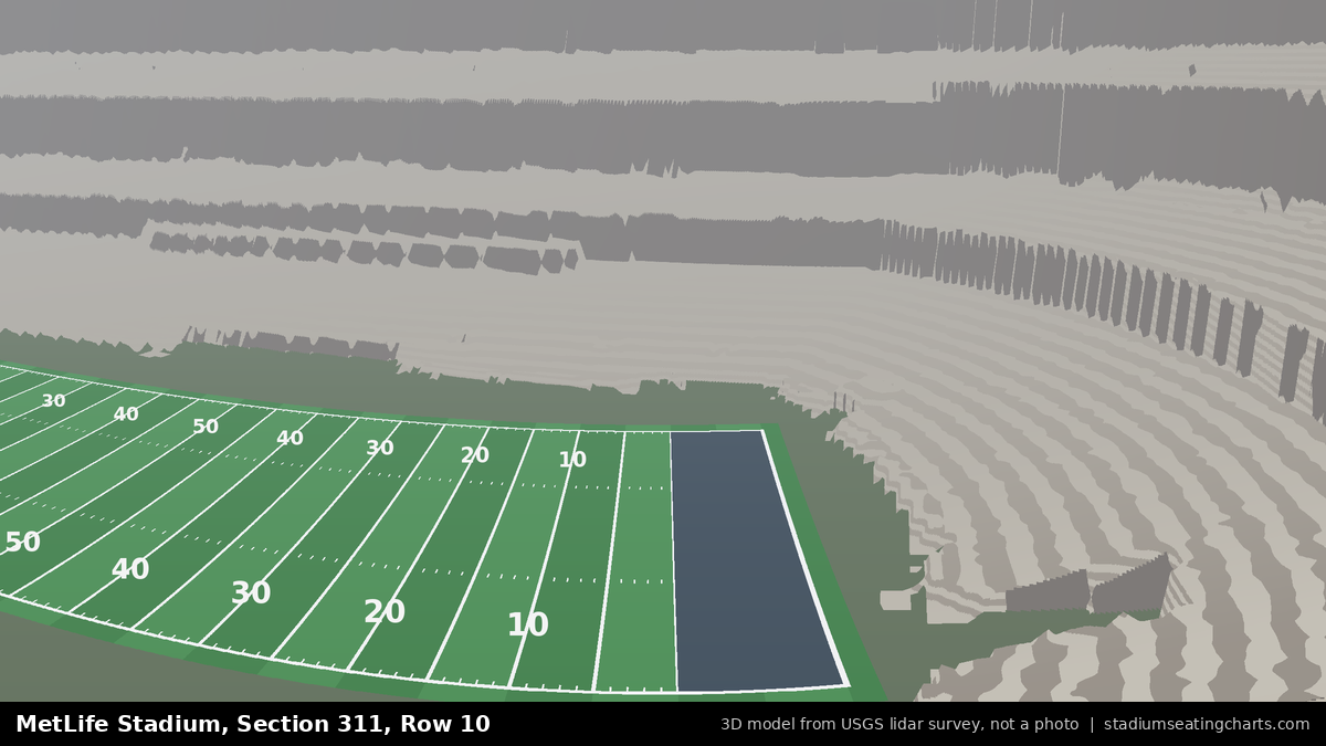 View from MetLife Stadium Section 311, Row 10, looking toward the field
