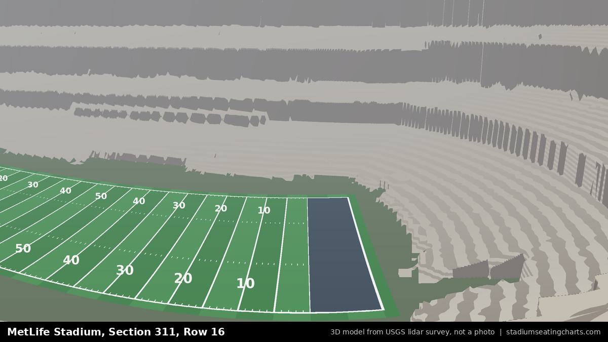 View from MetLife Stadium Section 311, Row 16, looking toward the field