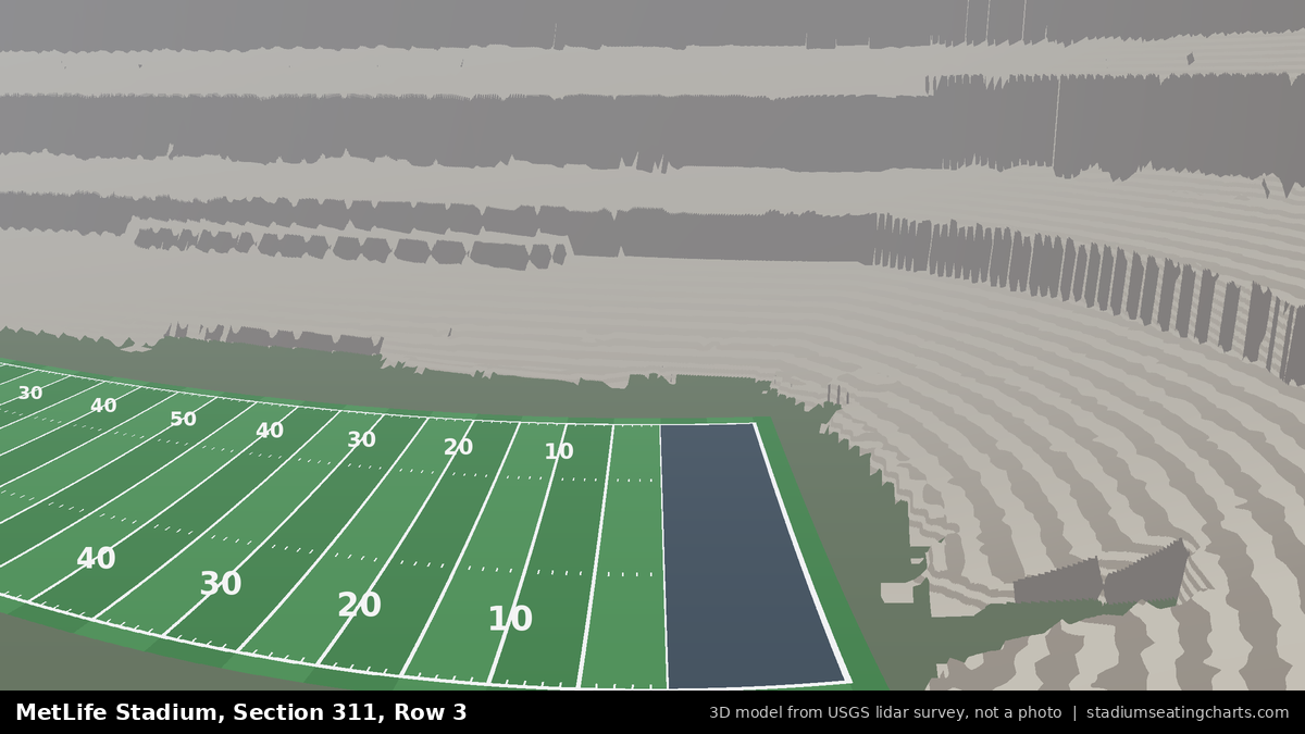 View from MetLife Stadium Section 311, Row 3, looking toward the field
