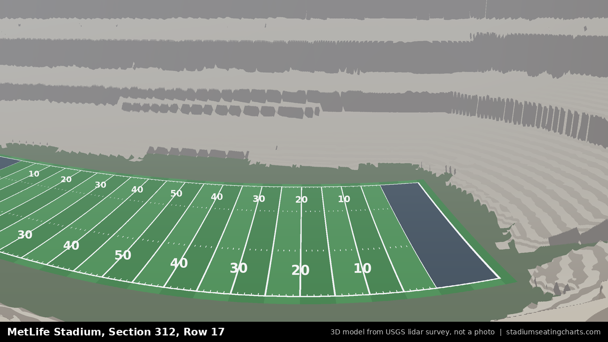View from MetLife Stadium Section 312, Row 17, looking toward the field