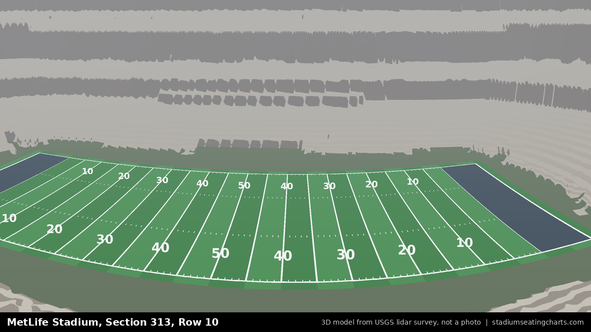 View from MetLife Stadium Section 313, Row 10, looking toward the field