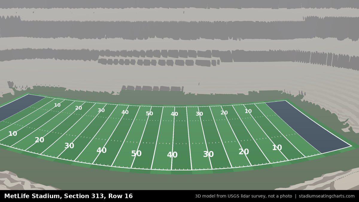 View from MetLife Stadium Section 313, Row 16, looking toward the field
