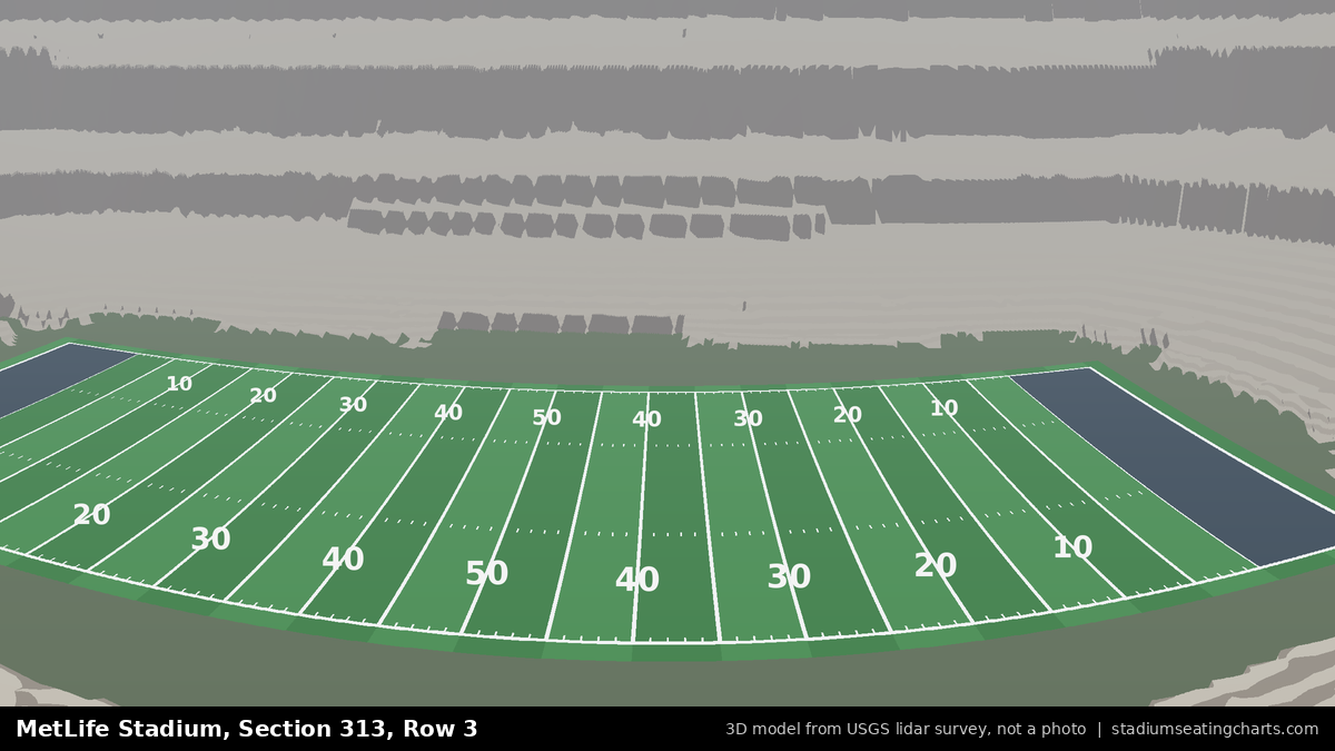 View from MetLife Stadium Section 313, Row 3, looking toward the field