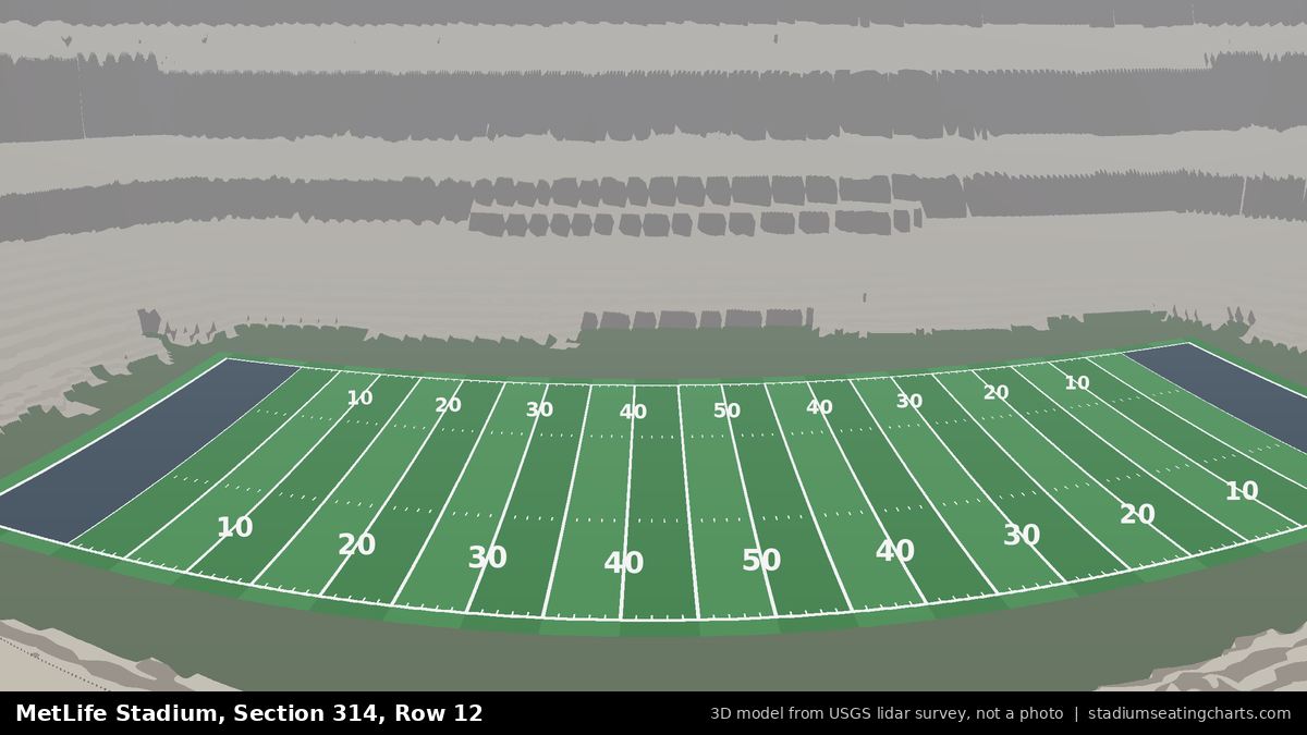 View from MetLife Stadium Section 314, Row 12, looking toward the field