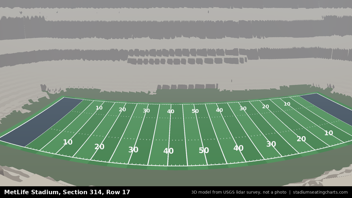 View from MetLife Stadium Section 314, Row 17, looking toward the field