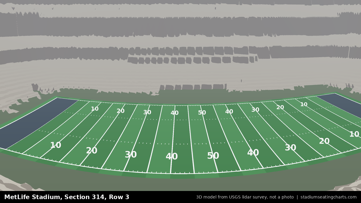 View from MetLife Stadium Section 314, Row 3, looking toward the field