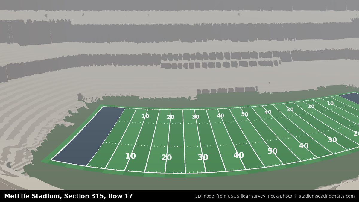 View from MetLife Stadium Section 315, Row 17, looking toward the field