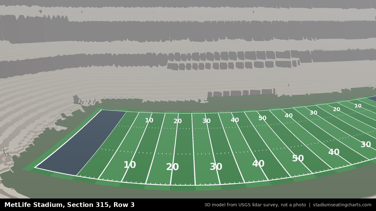 View from MetLife Stadium Section 315, Row 3, looking toward the field