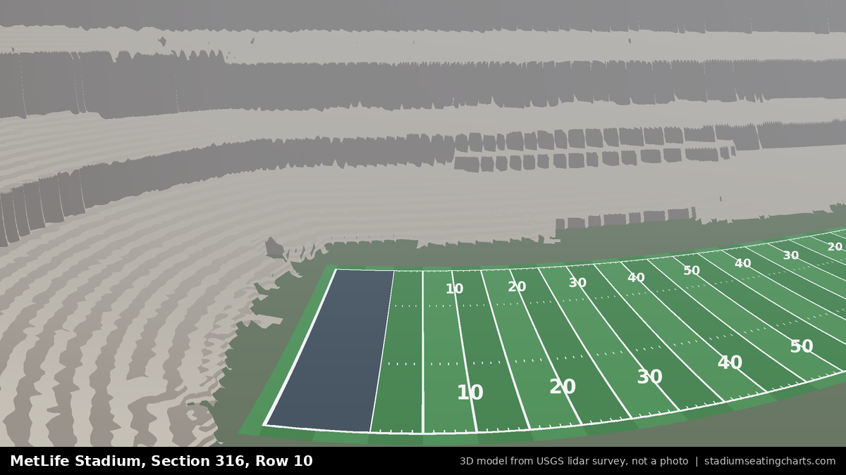 View from MetLife Stadium Section 316, Row 10, looking toward the field