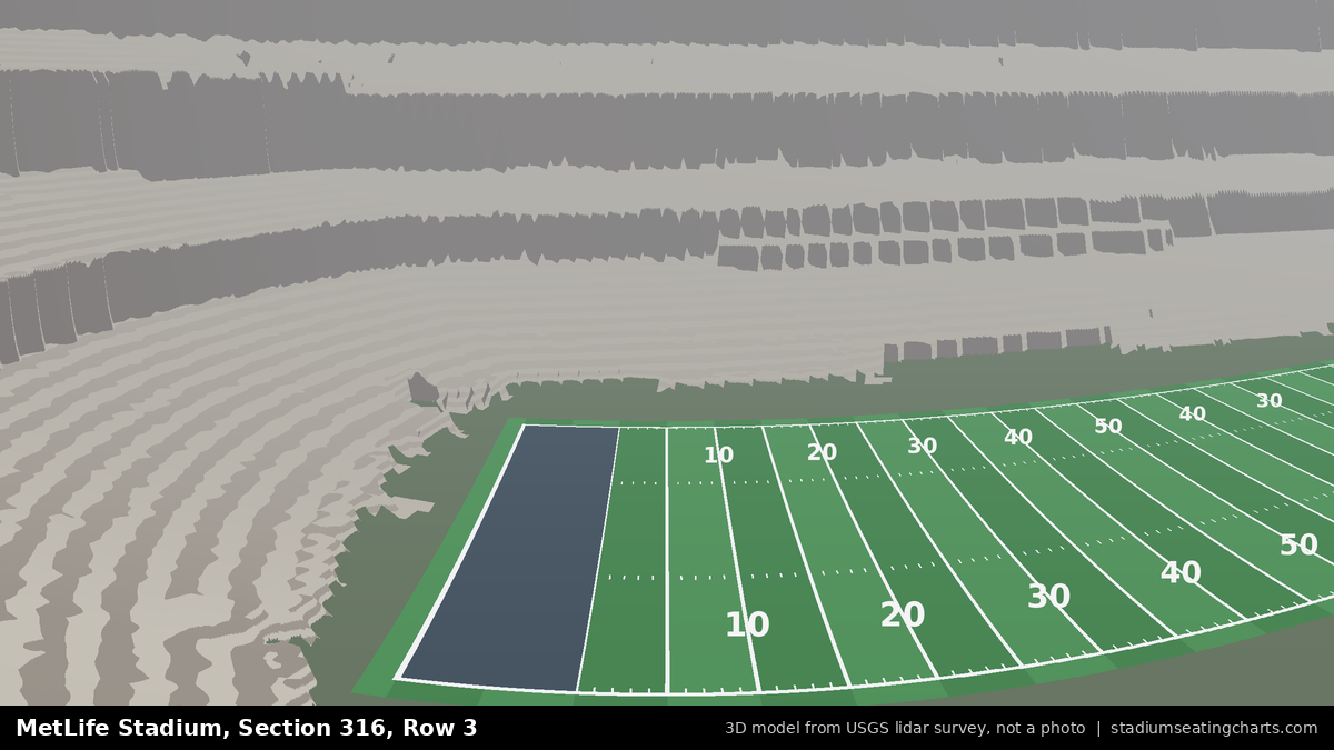 View from MetLife Stadium Section 316, Row 3, looking toward the field