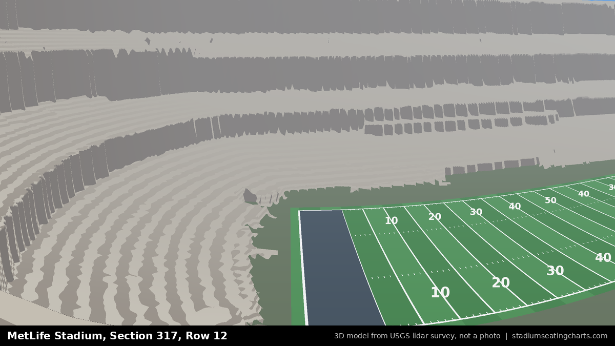 View from MetLife Stadium Section 317, Row 12, looking toward the field