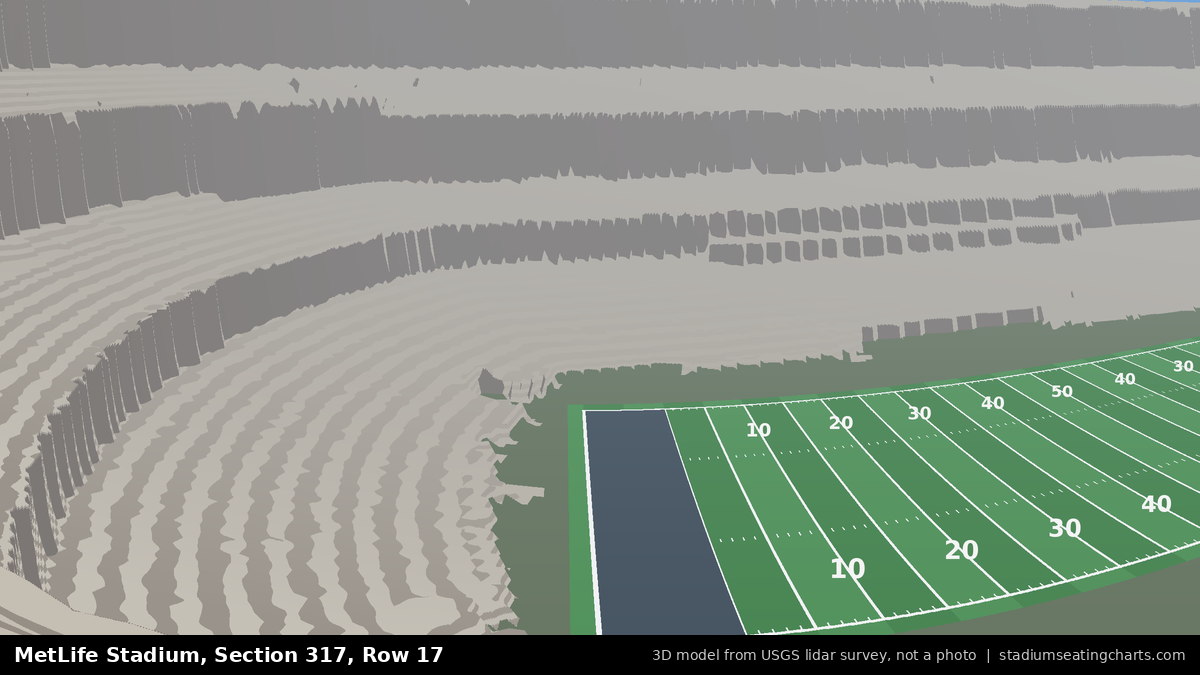View from MetLife Stadium Section 317, Row 17, looking toward the field