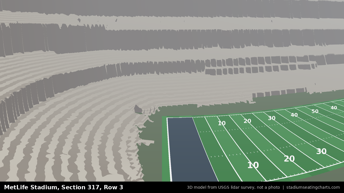 View from MetLife Stadium Section 317, Row 3, looking toward the field