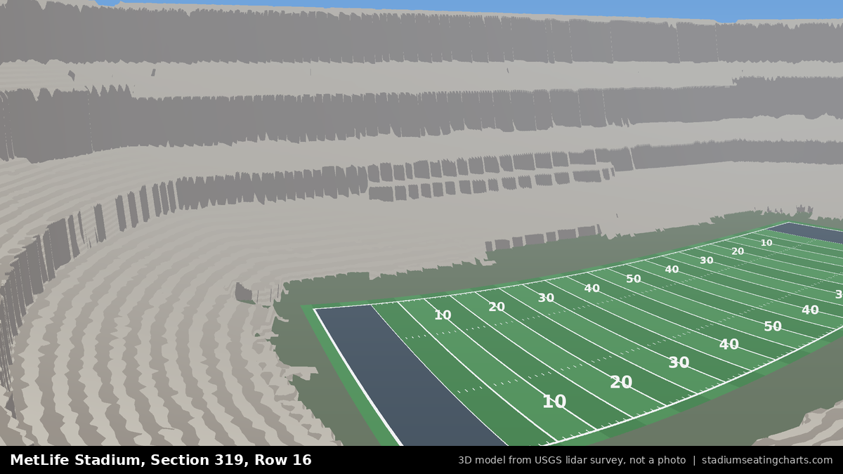 View from MetLife Stadium Section 319, Row 16, looking toward the field