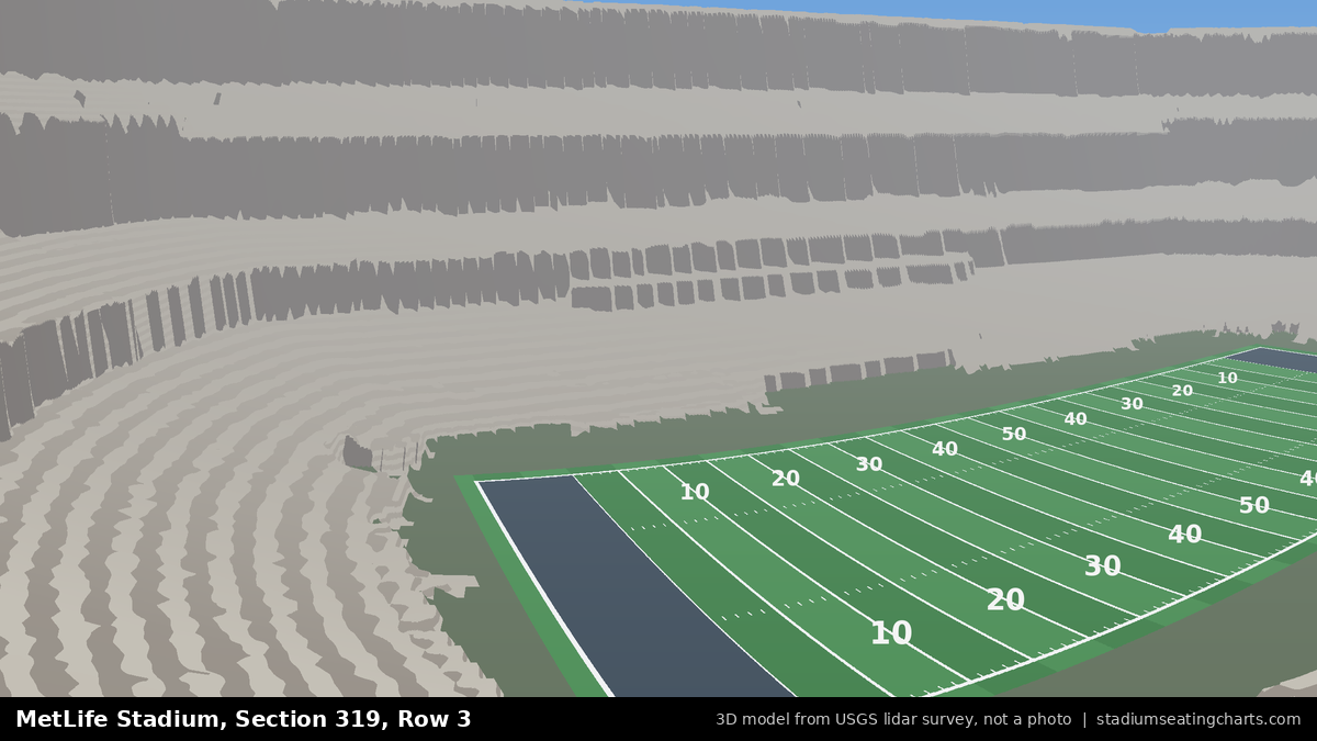 View from MetLife Stadium Section 319, Row 3, looking toward the field