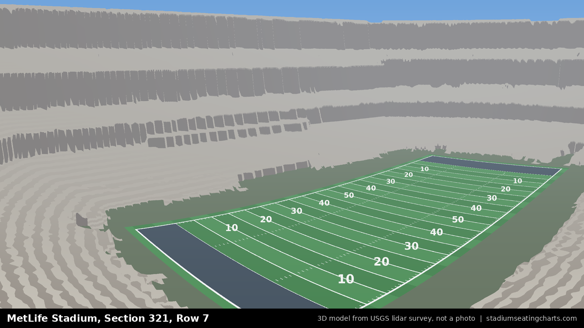 View from MetLife Stadium Section 321, Row 7, looking toward the field