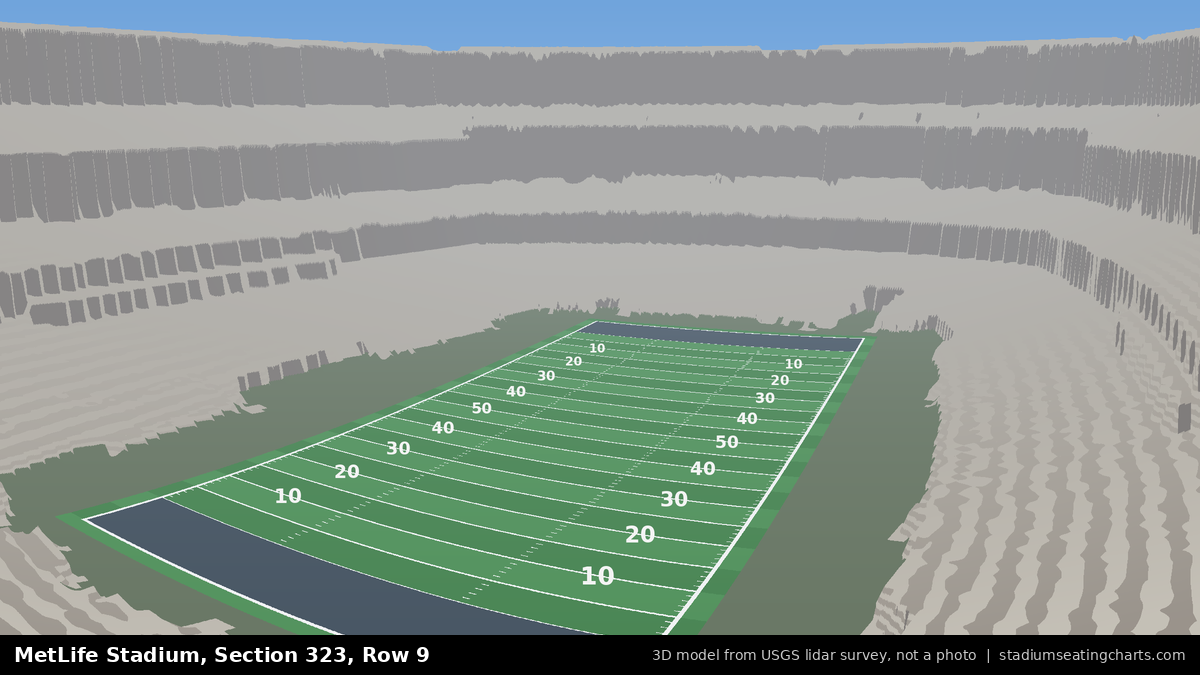 View from MetLife Stadium Section 323, Row 9, looking toward the field