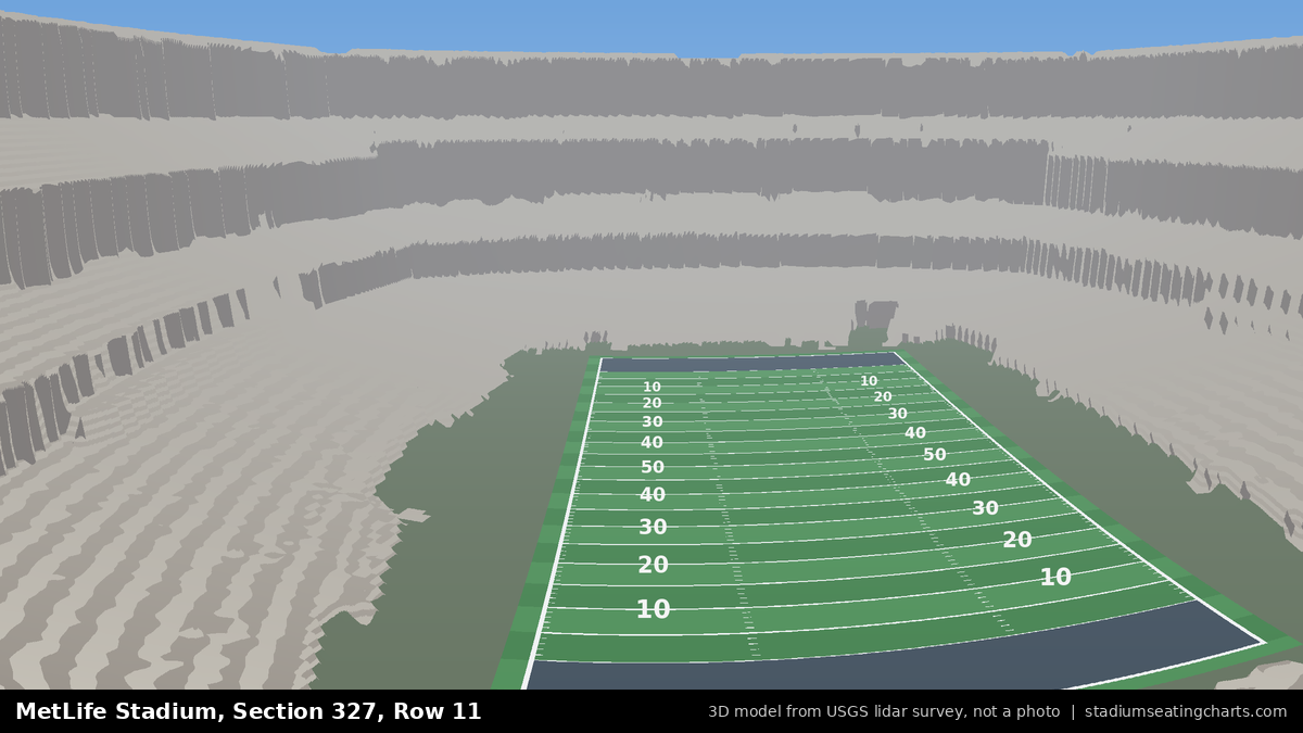 View from MetLife Stadium Section 327, Row 11, looking toward the field