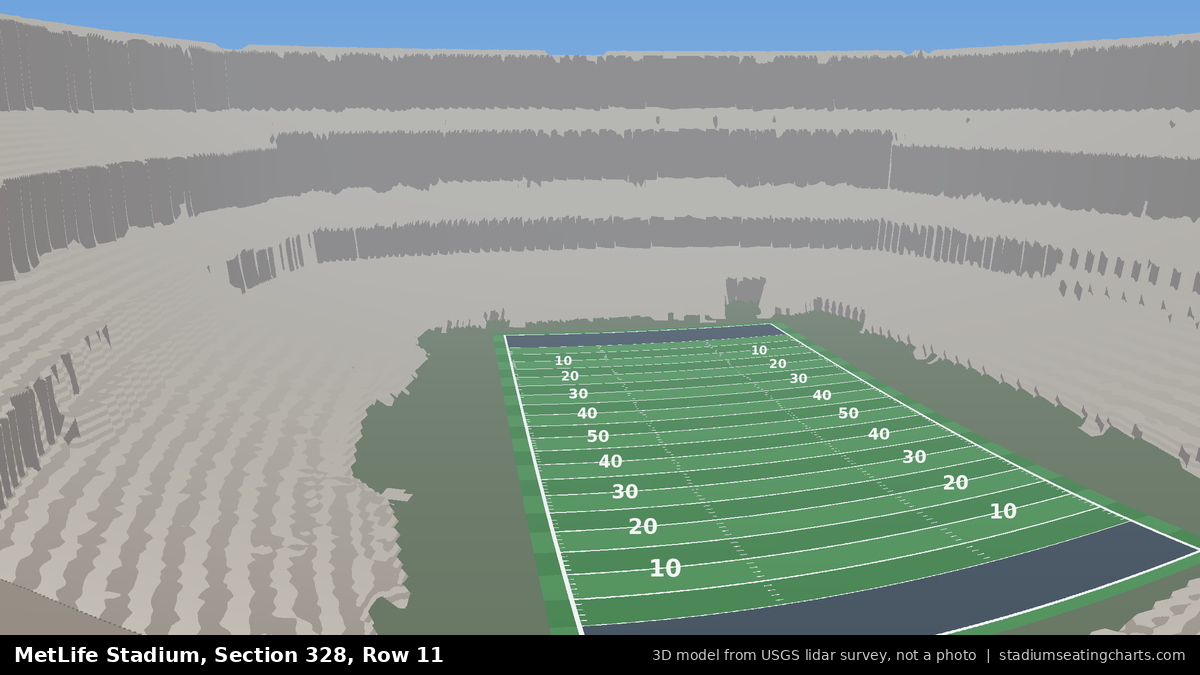 View from MetLife Stadium Section 328, Row 11, looking toward the field