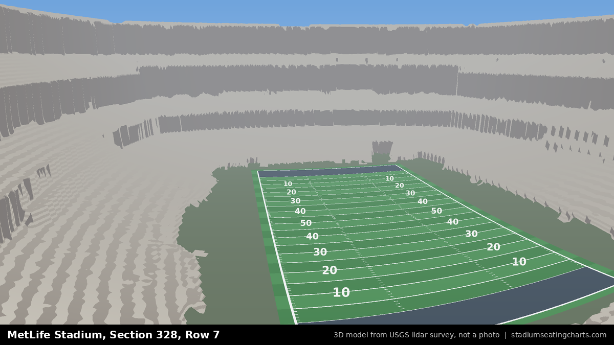 View from MetLife Stadium Section 328, Row 7, looking toward the field