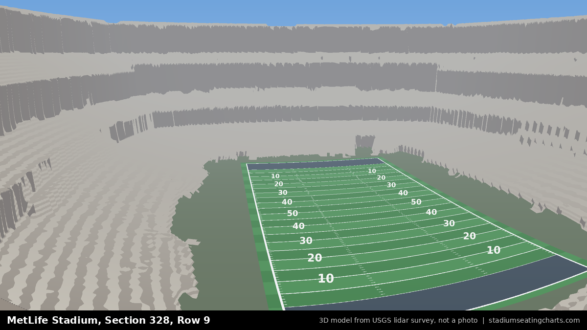 View from MetLife Stadium Section 328, Row 9, looking toward the field