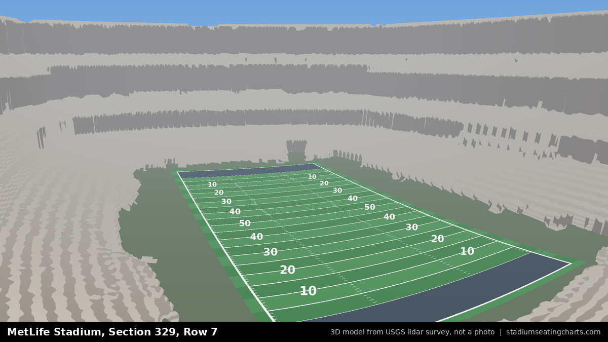 View from MetLife Stadium Section 329, Row 7, looking toward the field