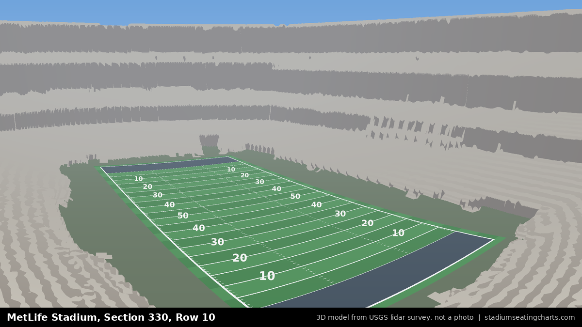 View from MetLife Stadium Section 330, Row 10, looking toward the field