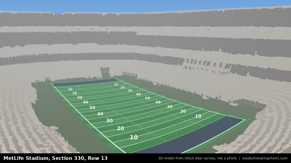 View from MetLife Stadium Section 330, Row 13, looking toward the field