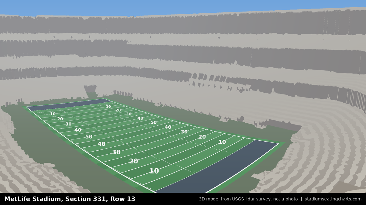 View from MetLife Stadium Section 331, Row 13, looking toward the field