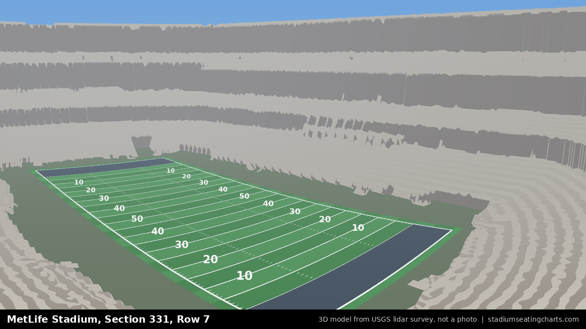 View from MetLife Stadium Section 331, Row 7, looking toward the field