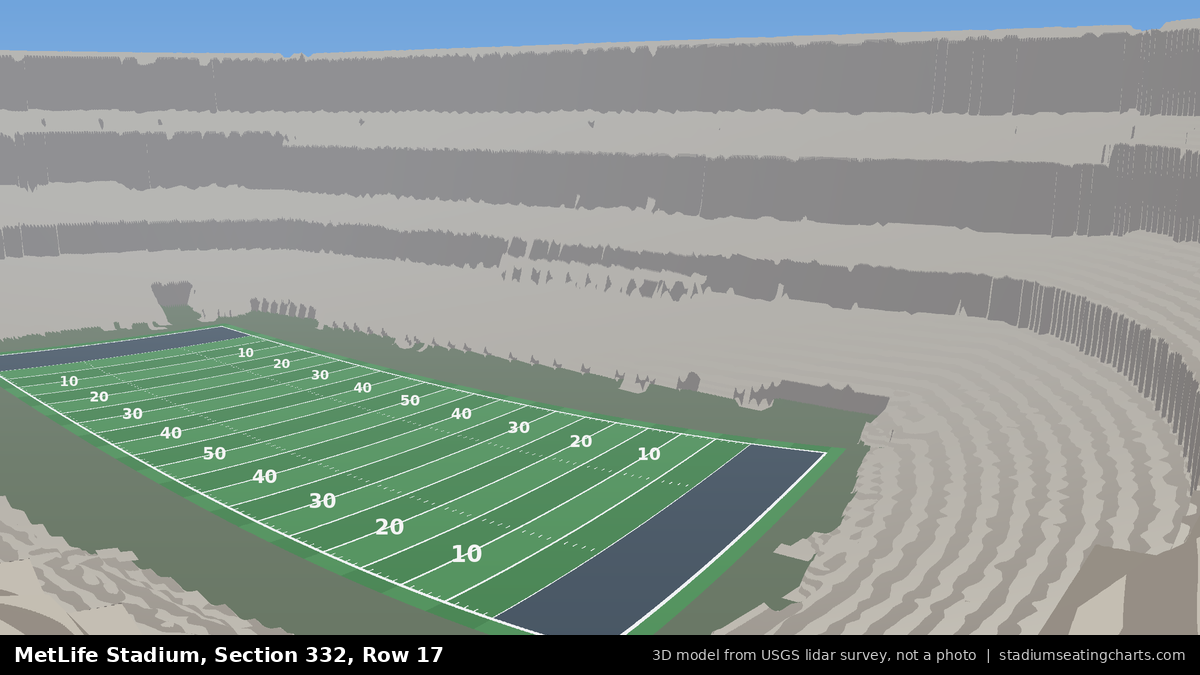 View from MetLife Stadium Section 332, Row 17, looking toward the field