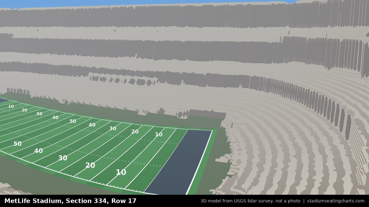 View from MetLife Stadium Section 334, Row 17, looking toward the field