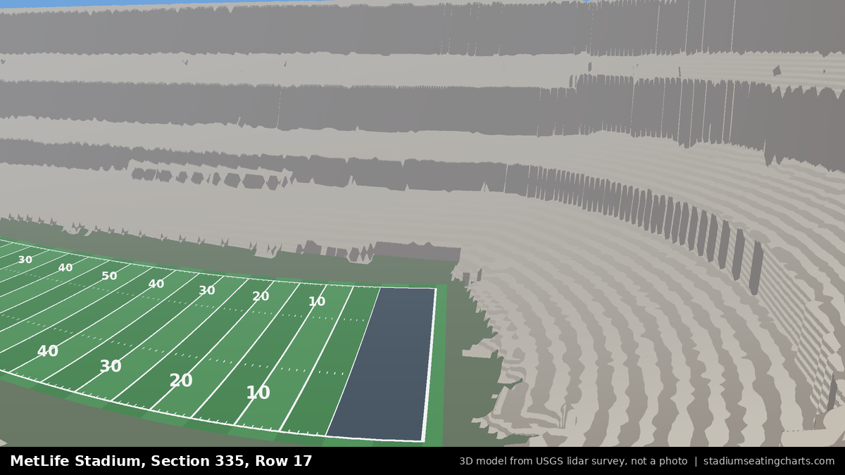 View from MetLife Stadium Section 335, Row 17, looking toward the field