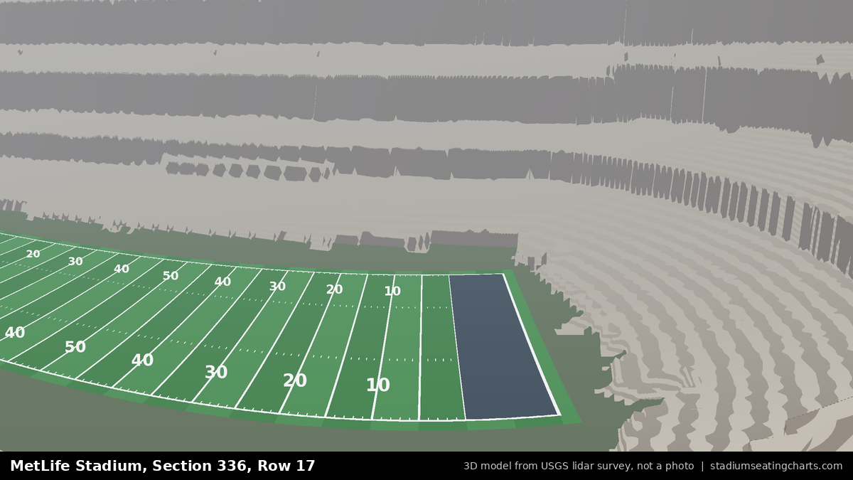 View from MetLife Stadium Section 336, Row 17, looking toward the field