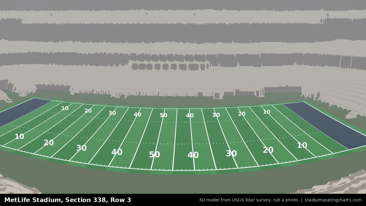 View from MetLife Stadium Section 338, Row 3, looking toward the field