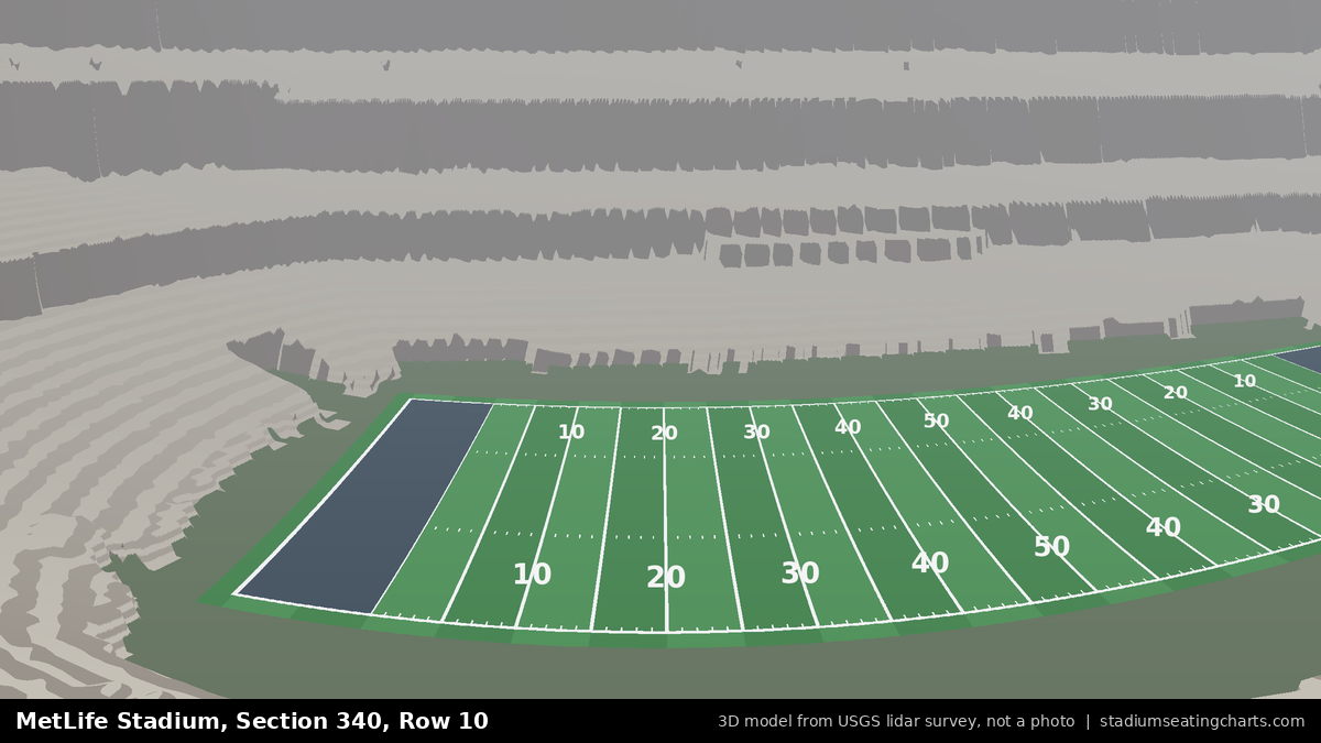 View from MetLife Stadium Section 340, Row 10, looking toward the field
