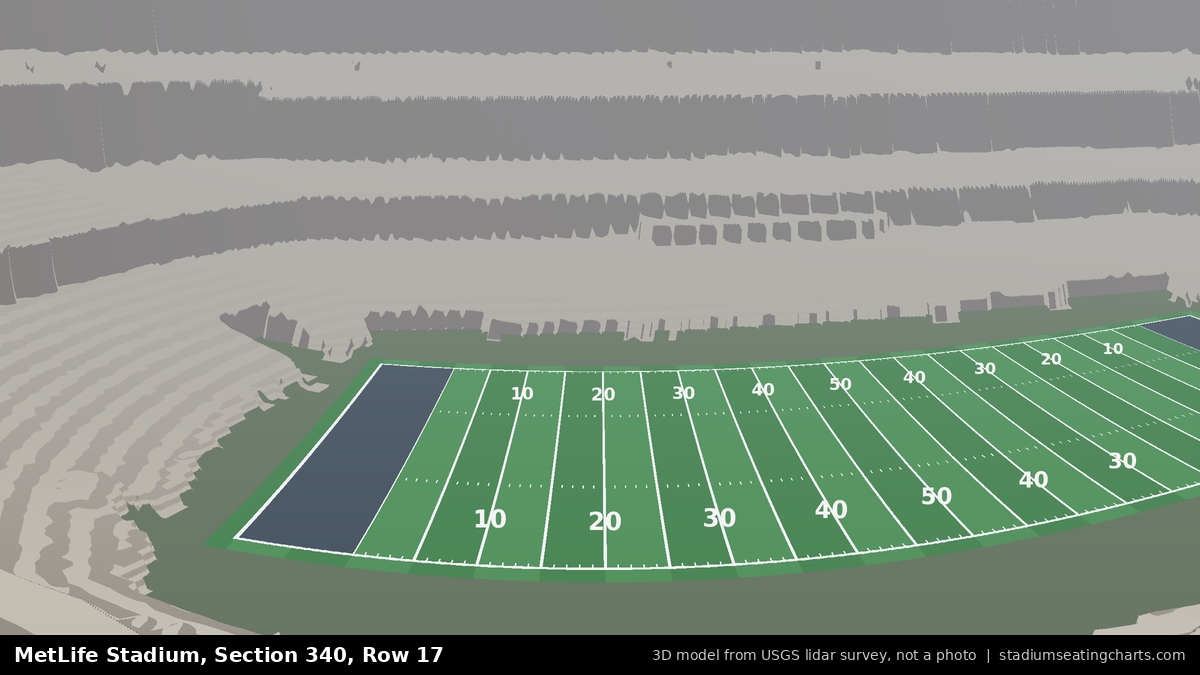 View from MetLife Stadium Section 340, Row 17, looking toward the field