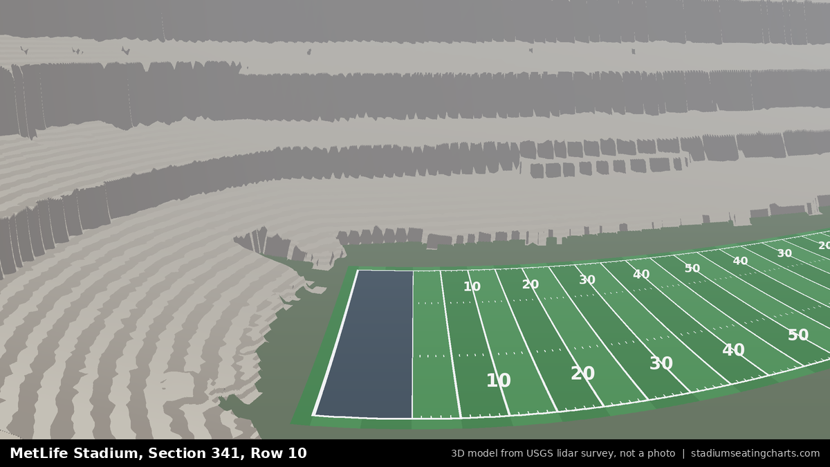 View from MetLife Stadium Section 341, Row 10, looking toward the field