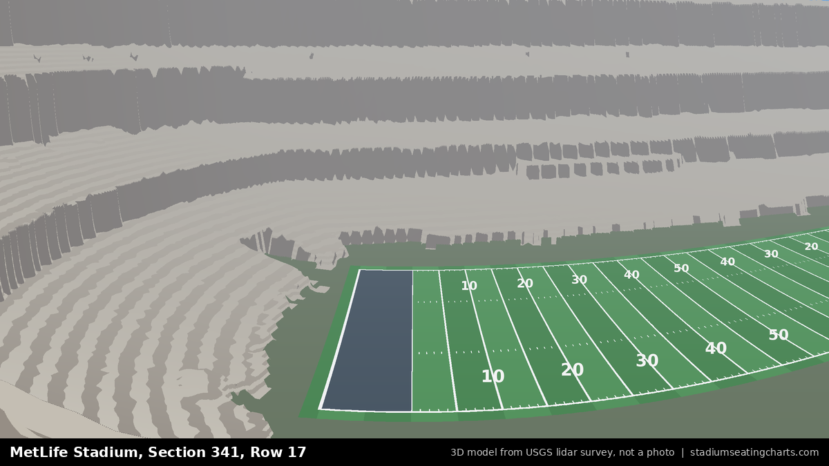 View from MetLife Stadium Section 341, Row 17, looking toward the field