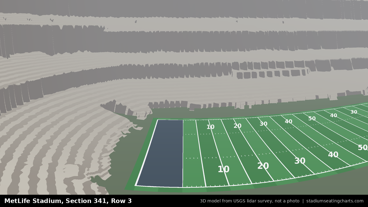 View from MetLife Stadium Section 341, Row 3, looking toward the field