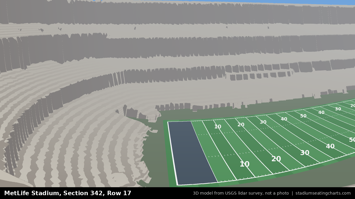 View from MetLife Stadium Section 342, Row 17, looking toward the field