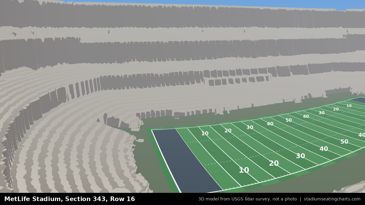 View from MetLife Stadium Section 343, Row 16, looking toward the field