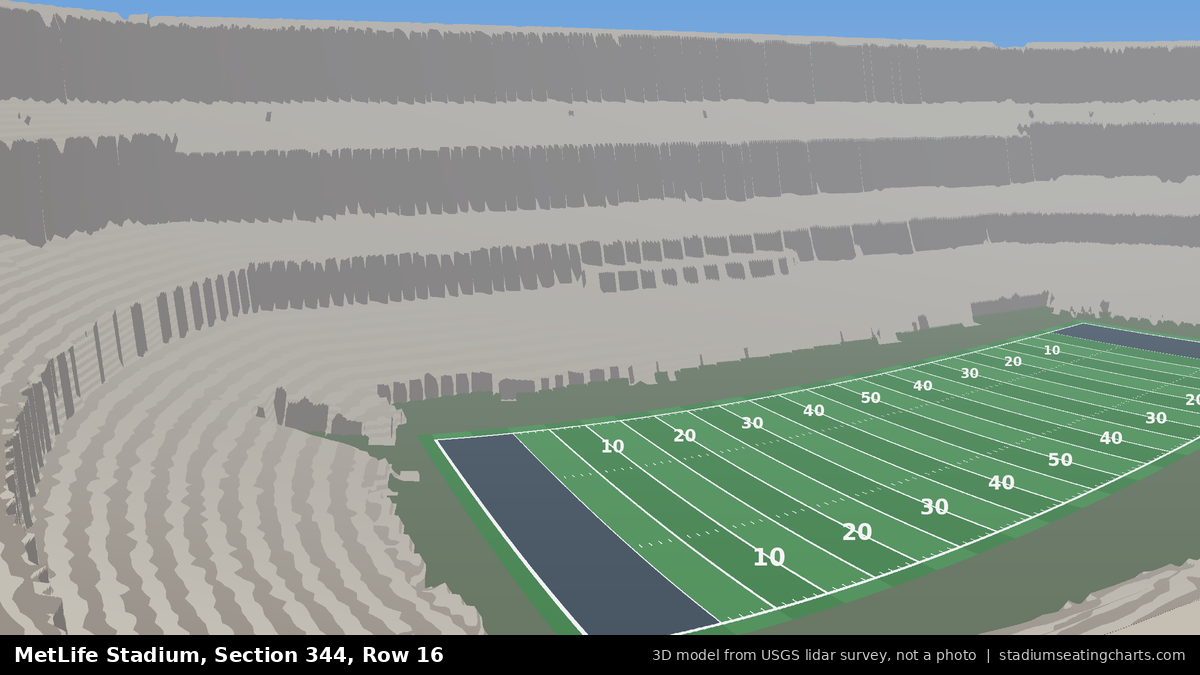 View from MetLife Stadium Section 344, Row 16, looking toward the field